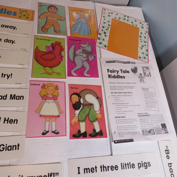 Fairy Tales POCKET CHART complete set LAMINATED Scholastic - Picture 9 of 14